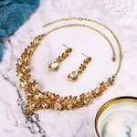 BriLove Women's Champagne Gold Teardrop Jewelry Set