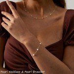 Dainty Pearl Necklace - 14K Gold Plated Chain