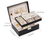 Stylish Black Jewelry Box Organizer for Women