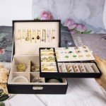 Stylish Black Jewelry Box Organizer for Women
