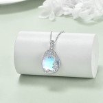 Silver Tree of Life Necklace with Moonstone