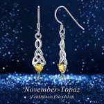 Chic Yellow Celtic Dangle Earrings with Topaz