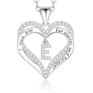 Personalized Heart Initial Necklace for Women
