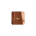 Gold Plated Initial Anklet for Women - Letter B