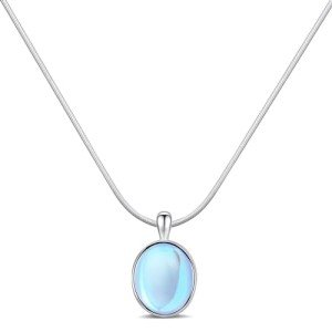 Silver Moonstone Necklace - June Birthstone Gift