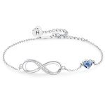 Infinity Heart Initial Bracelet for Women - Initial H