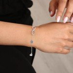 Infinity Heart Initial Bracelet for Women - Initial H