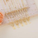 Gold Plated Initial Anklet for Women - Letter B