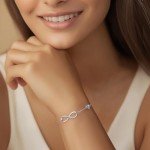 Infinity Heart Initial Bracelet for Women - Initial H