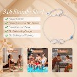 Infinity Heart Initial Bracelet for Women - Initial H