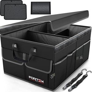 FORTEM Collapsible Car Trunk Organizer - Large Black
