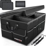 FORTEM Collapsible Car Trunk Organizer - Large Black