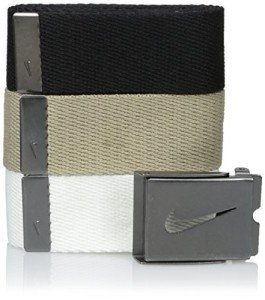 Nike Men's Golf Web Belt 3 Pack - White/Khaki/Black