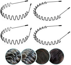 4 Pack Metal Headbands for Women and Men