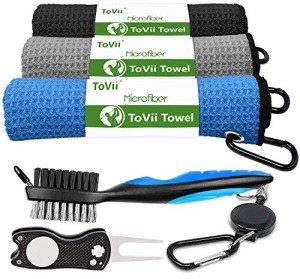 ToVii Microfiber Golf Towel & Accessories Kit