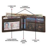 Slim Real Leather Bifold Wallet with RFID Protection