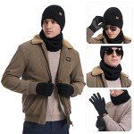 Men's Winter Beanie, Scarf, and Touchscreen Gloves Set