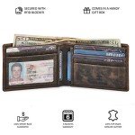 Slim Real Leather Bifold Wallet with RFID Protection