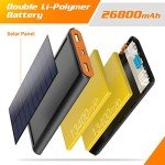 26800mAh Solar Power Bank with LED and USB Ports