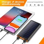 26800mAh Solar Power Bank with LED and USB Ports