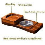 Rustic Wooden Cigar Ashtray and Whiskey Tray