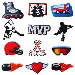 Hockey Charms for Crocs and Bubble Slides