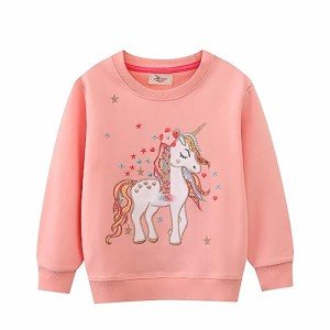 Toddler Girls Unicorn Cotton Sweatshirt - Pink 2/5T