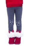 Cozy Fleece Bunny Print Winter Pants for Kids
