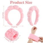 Pink Spa Headband and Wrist Washband Set