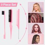 3-Piece Hair Brush Set for Sleek Styles