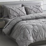 Queen White Pinch Pleat 8-Piece Comforter Set