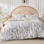 Floral White Queen Duvet Cover Bedding Set