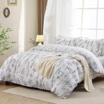 Floral White Queen Duvet Cover Bedding Set