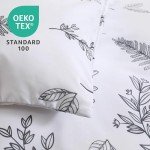 Floral White Queen Duvet Cover Bedding Set