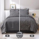 JOLLYVOGUE 7-Piece Dark Grey Comforter Set