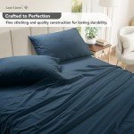 Lane Linen Cooling Cotton Queen Sheet Set - Blue