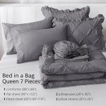 JOLLYVOGUE 7-Piece Dark Grey Comforter Set
