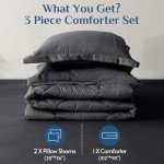 JOLLYVOGUE Dark Grey Reversible Queen Comforter Set