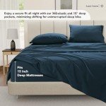 Lane Linen Cooling Cotton Queen Sheet Set - Blue