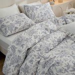 Floral Microfiber Bedding Set, Queen Size