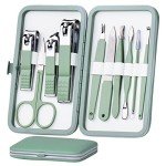 10-in-1 Stainless Steel Manicure Set in Green