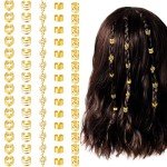70 Pcs Gold Hair Jewelry and Braid Accessories