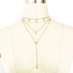 Crescent Moon Layered Necklace with Crystal Sequins