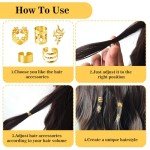 70 Pcs Gold Hair Jewelry and Braid Accessories