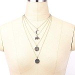 Boho Circle Drop Multilayer Statement Necklace