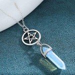 Trendy Star & Hexagonal Stone Pendant Necklace