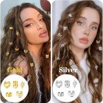 70 Pcs Gold Hair Jewelry and Braid Accessories