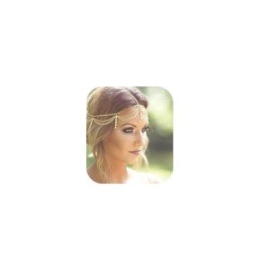 Gold Rhinestone Hair Chain for Weddings and Proms