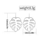 Large Gold Palm Leaf Dangle Earrings for Women