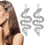 Sparkly Rhinestone Snake Hair Clips - 2 Pack